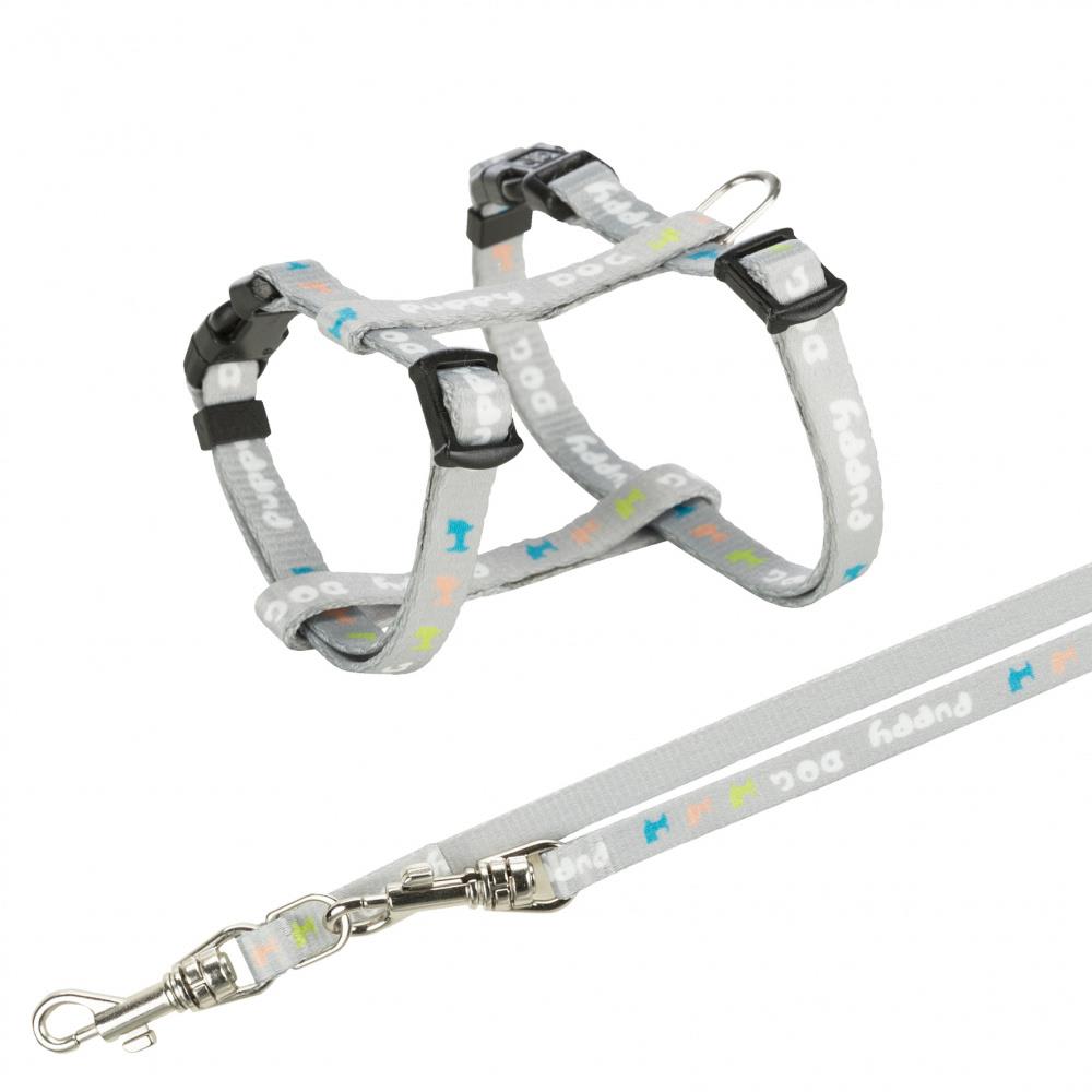 Kobbel Valpesett Junior Lysegrå Sele 27-45cm Kobbel 2m/10mm