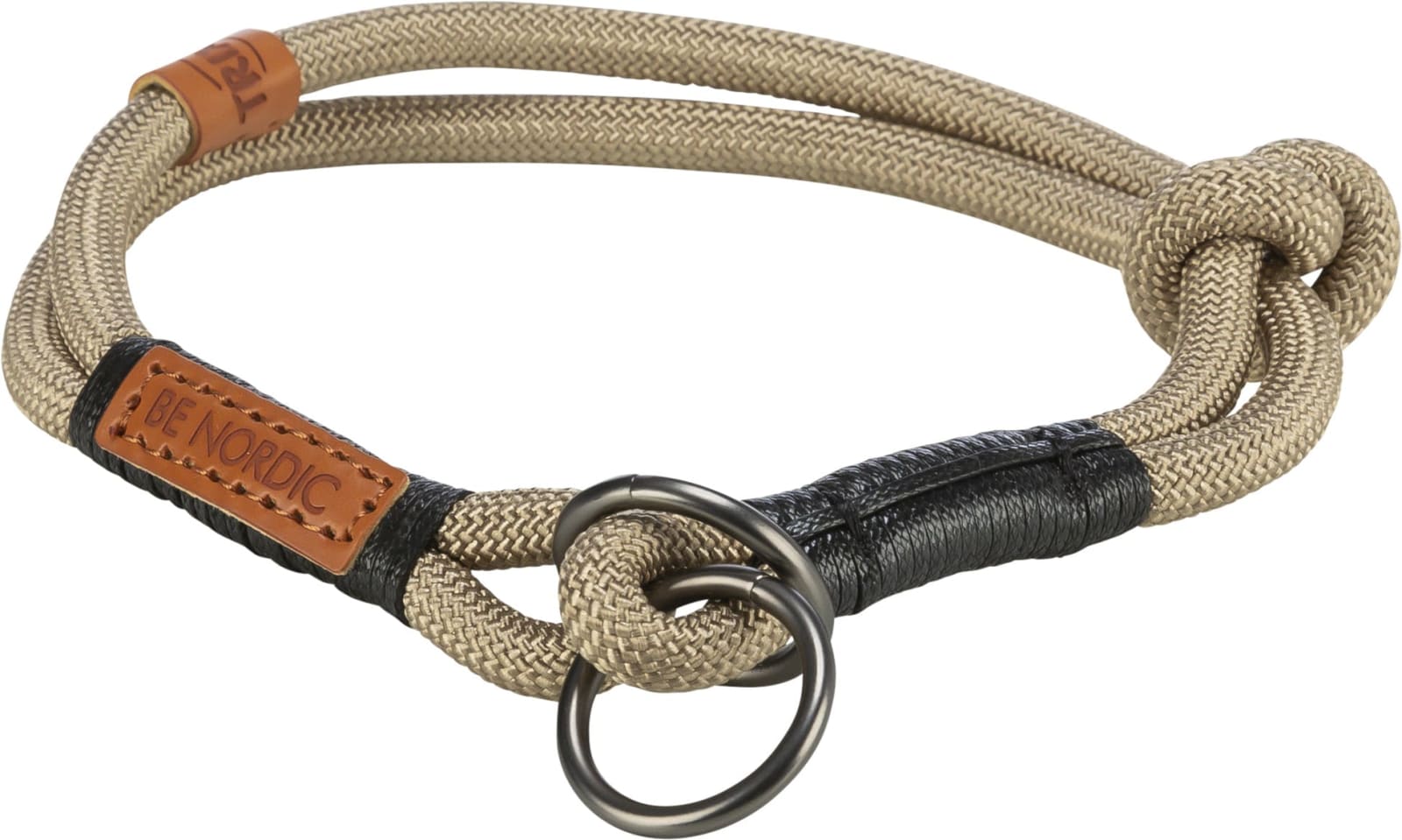 Halsbånd Be Nordic Nylon Halvstrup Sand/Svart