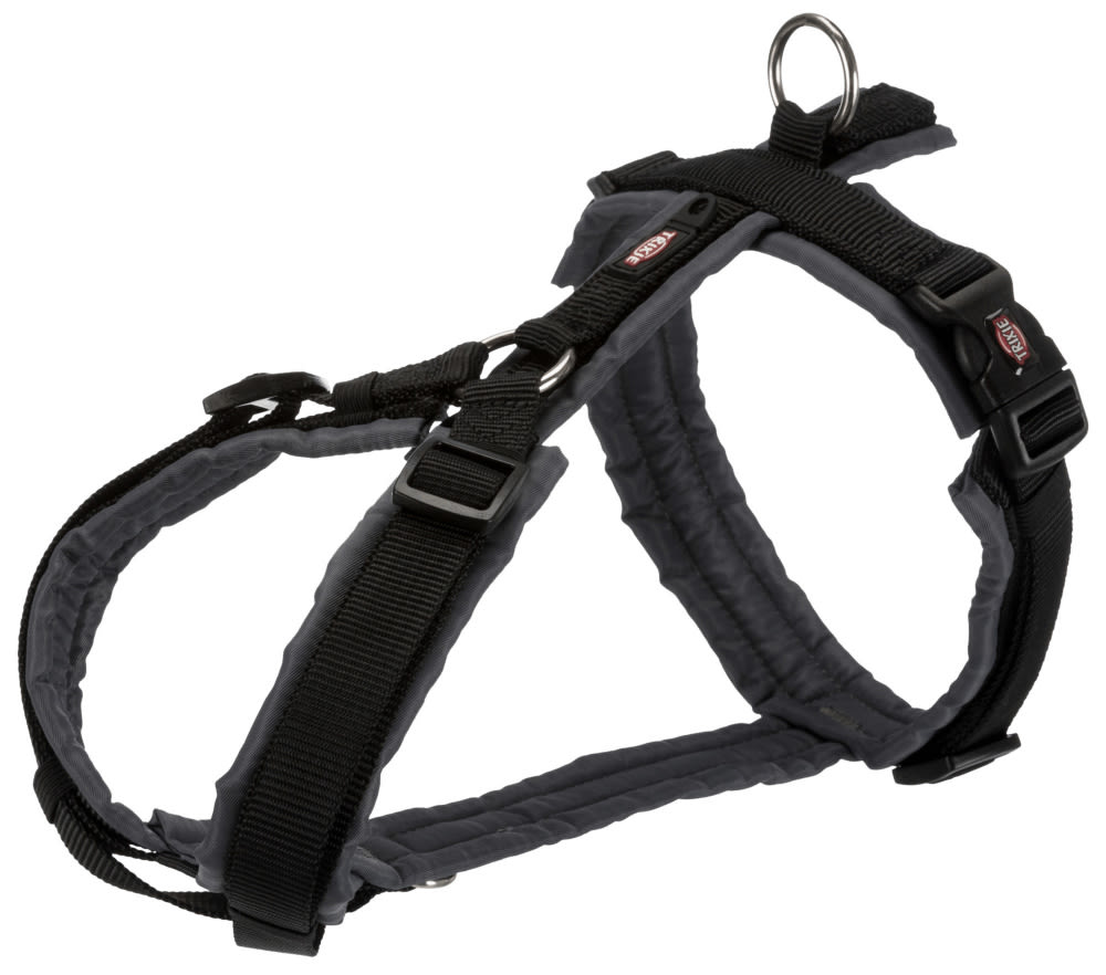 Hundesele Trekking L 70-85cmx25mm Sort/Grafitt grå