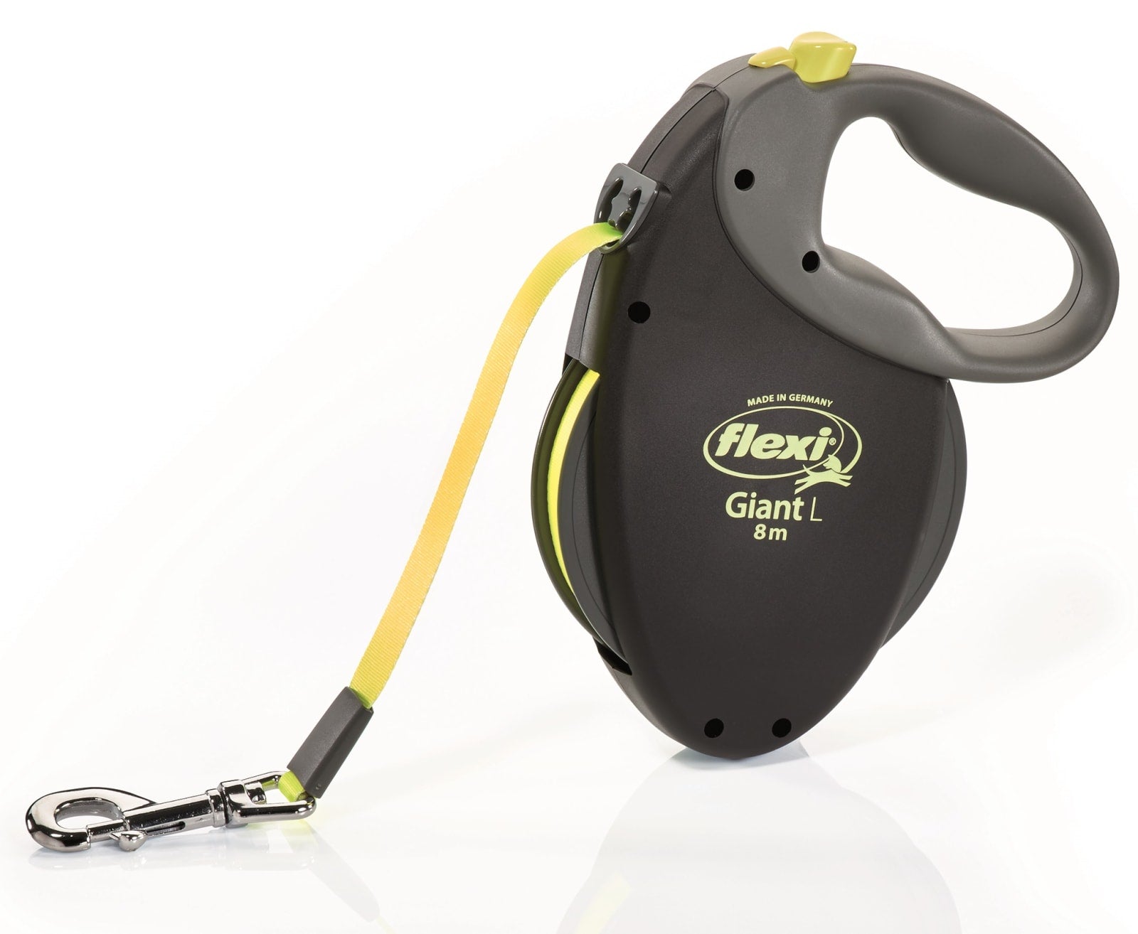 Flexi Gigant Neon Tape L 8m Sort/Neon Gul Max 50Kg