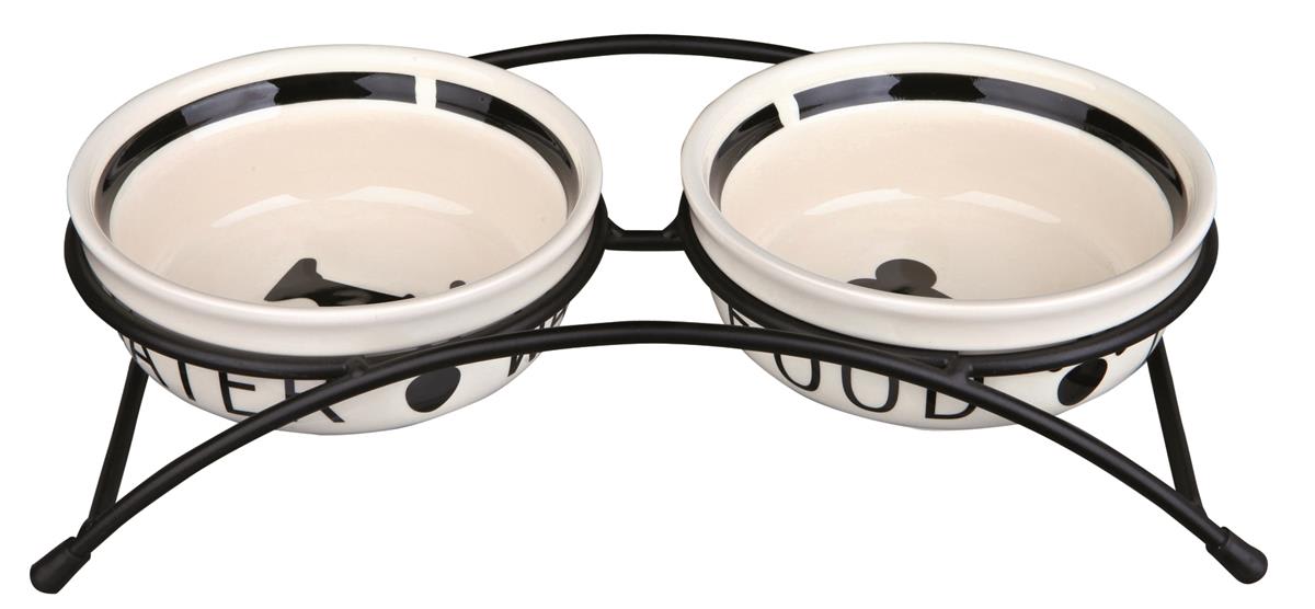 Hundeskål 24640 Keramikk M/Stativ 2stk 0,25L