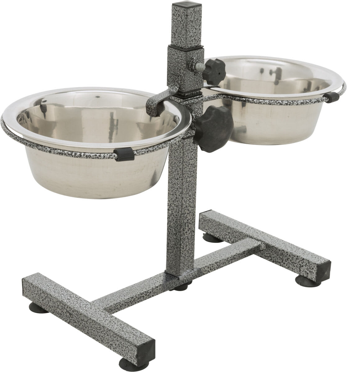 Hundestativ i Rustfritt Stål 27cm Høy M/2x0,75L Skåler 24920
