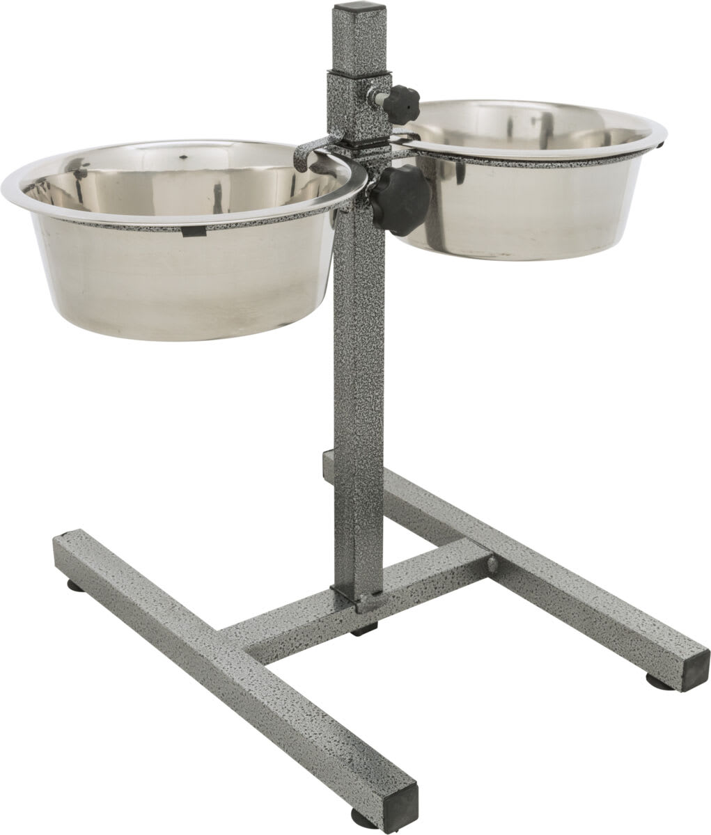 Hundestativ i Rustfritt Stål 40cm Høy M/2x1,8L Skåler 24921