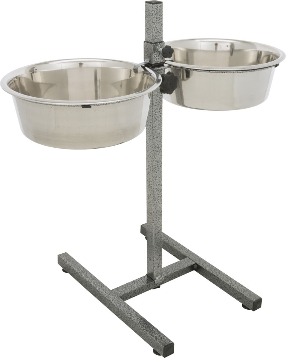Hundestativ i Rustfritt Stål 60cm Høy M/2x4,5L Skåler 24923