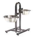 Hundestativ i Rustfritt Stål 43cm Høy M/2x2,8L Skåler 2497