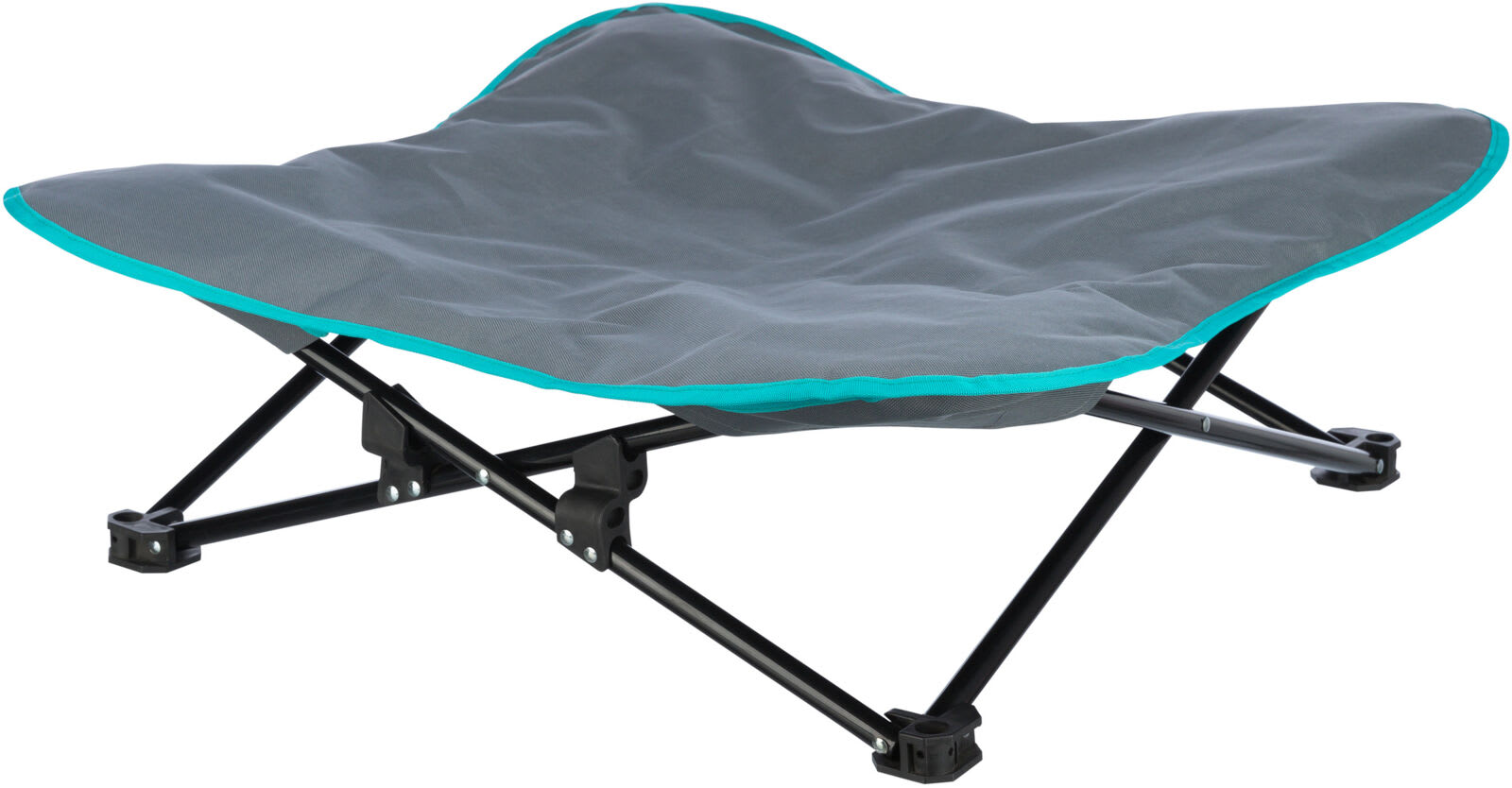 Hundeseng Camping Bed 88x32x88cm Mørk Grå/Petrol