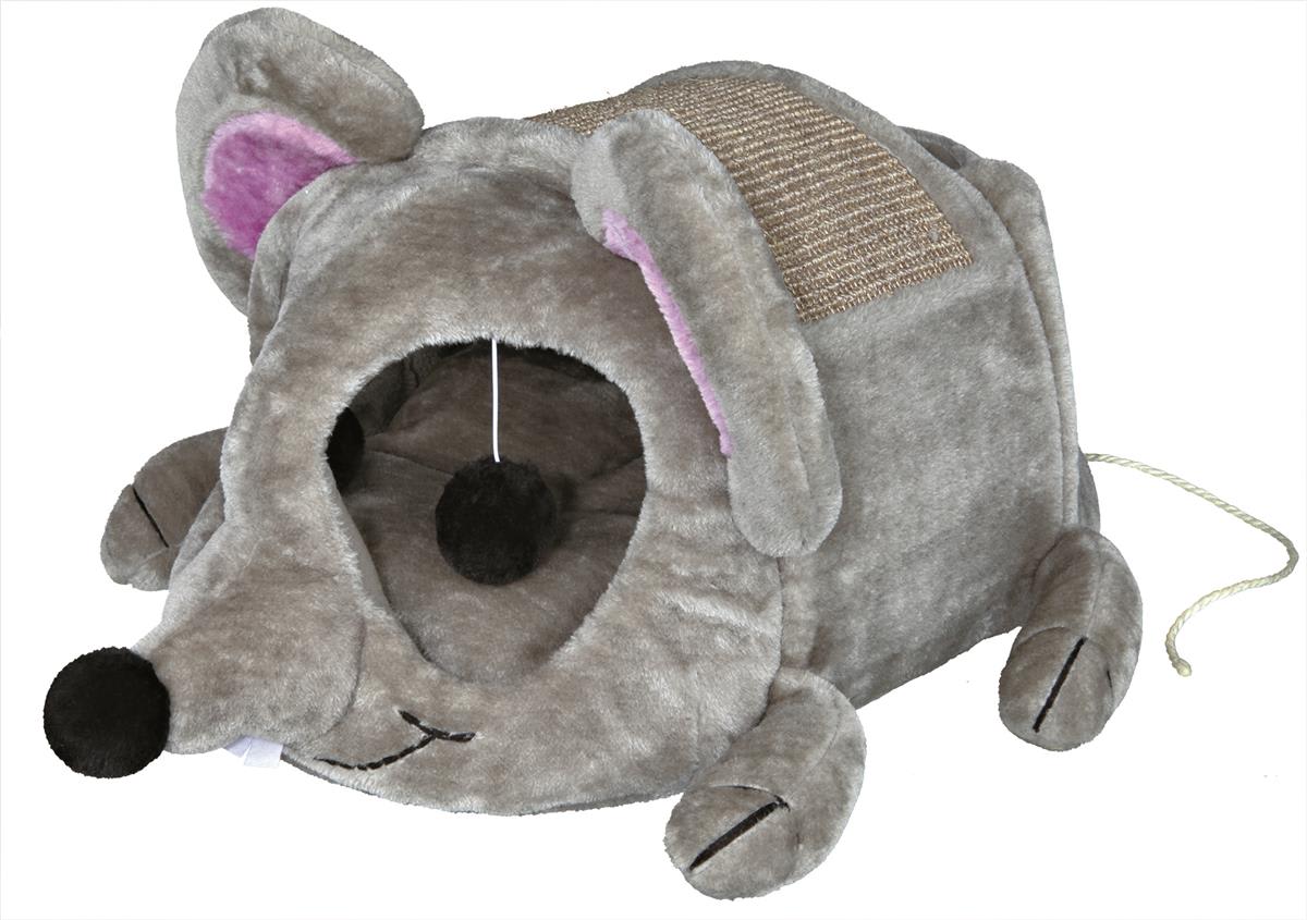 Kattehule Lukas Mus M/Sisal Grå i Plysj 35x33x65cm