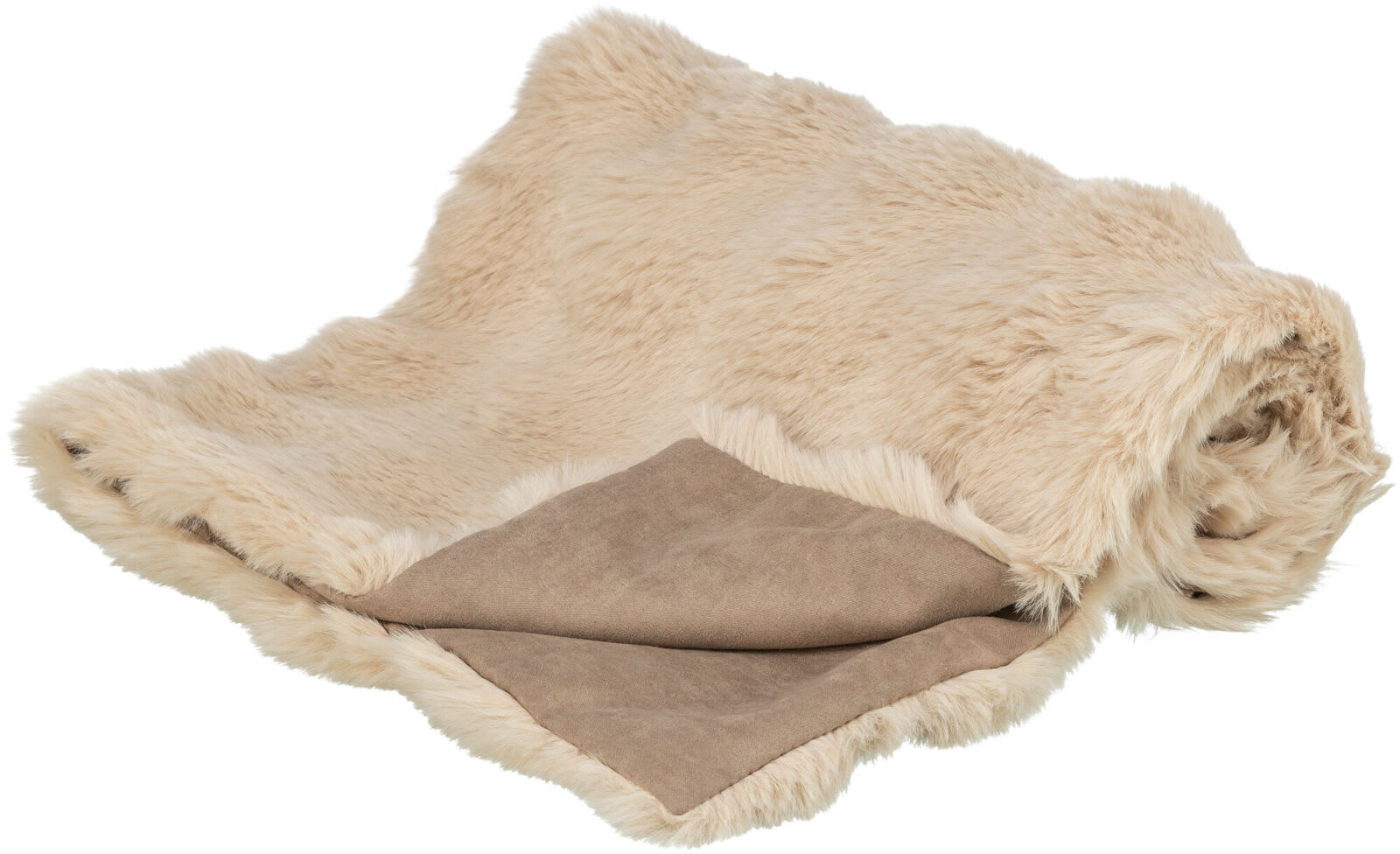 Hunde/Katteteppe Elli Plysj/Semsket Skinn 70x50cm Sand