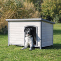 Hundehus Classic i Tre M/Flatt Tak L 116x82x79cm Grå