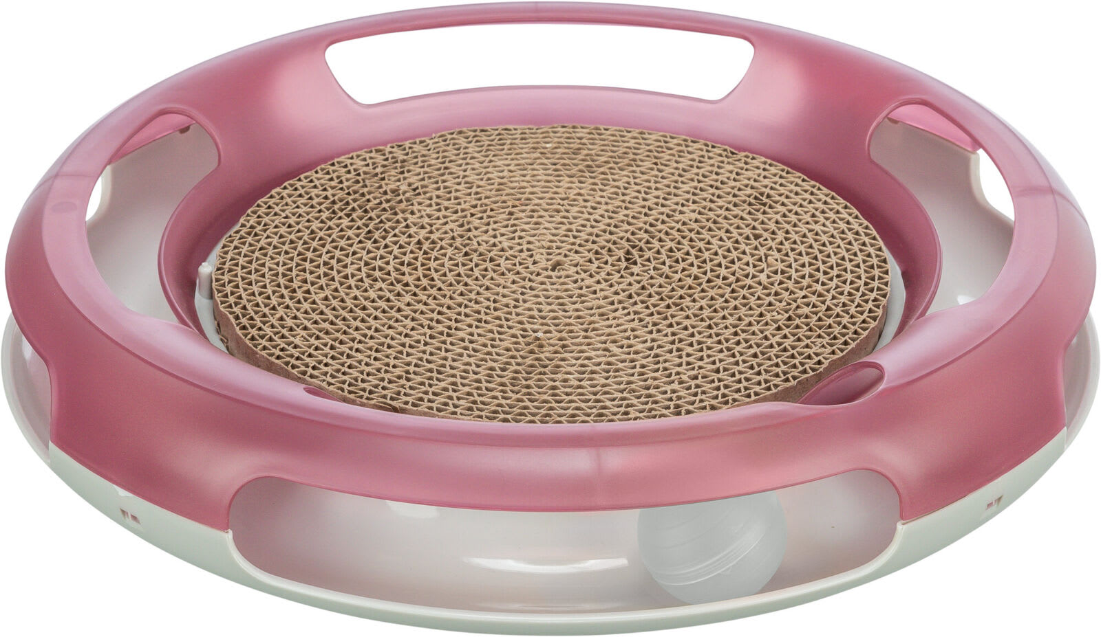 Katteleke Race & Scratch Plastikk/Klorematte i Papp Ø37cm Rosa