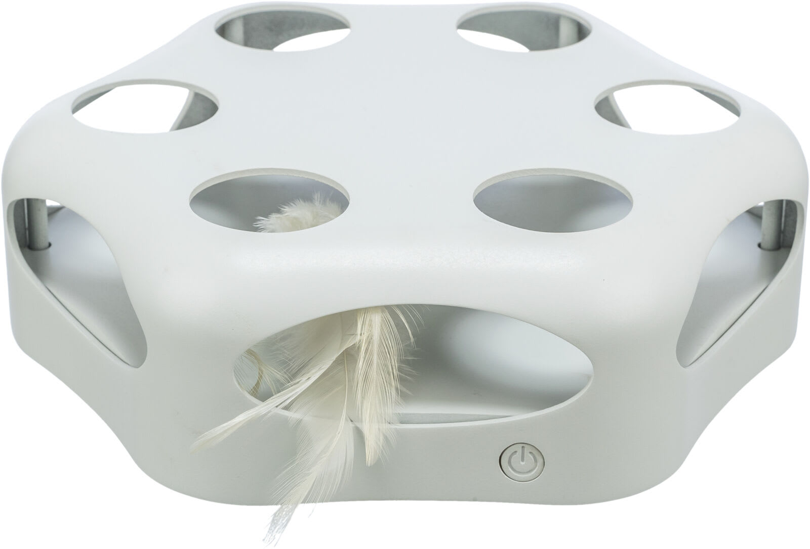 Katteleke Turning Feather Ø22cm Plastikk Lysegrå