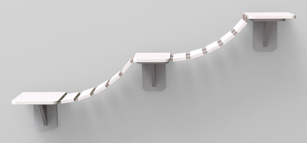 Kattemøbel Taubro Til Vegg I Tre/Sisal 150x30cm Hvit