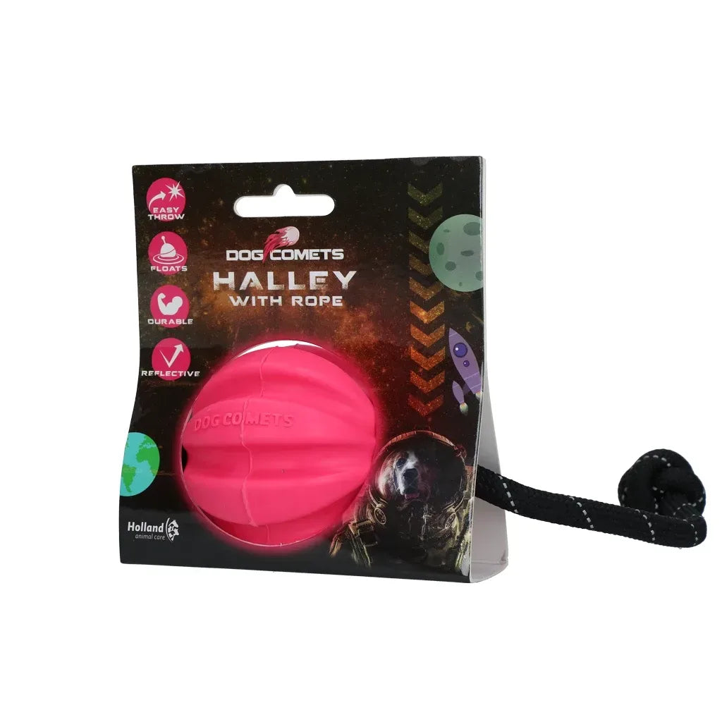 Dog Comets Halley With Rope Pink