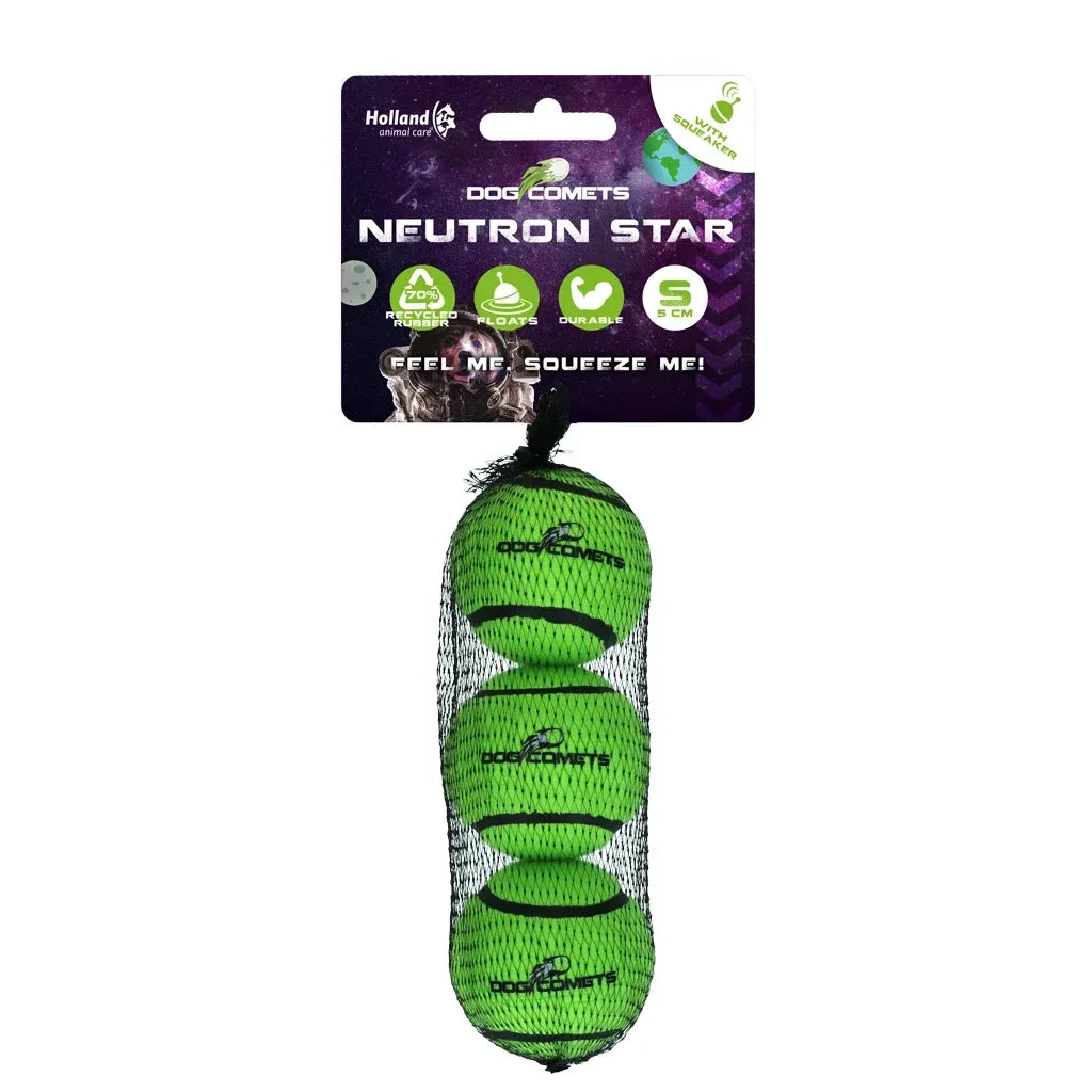 Dog Comets Neutron Star Tennis Ball With Squeaker S (3-pack)