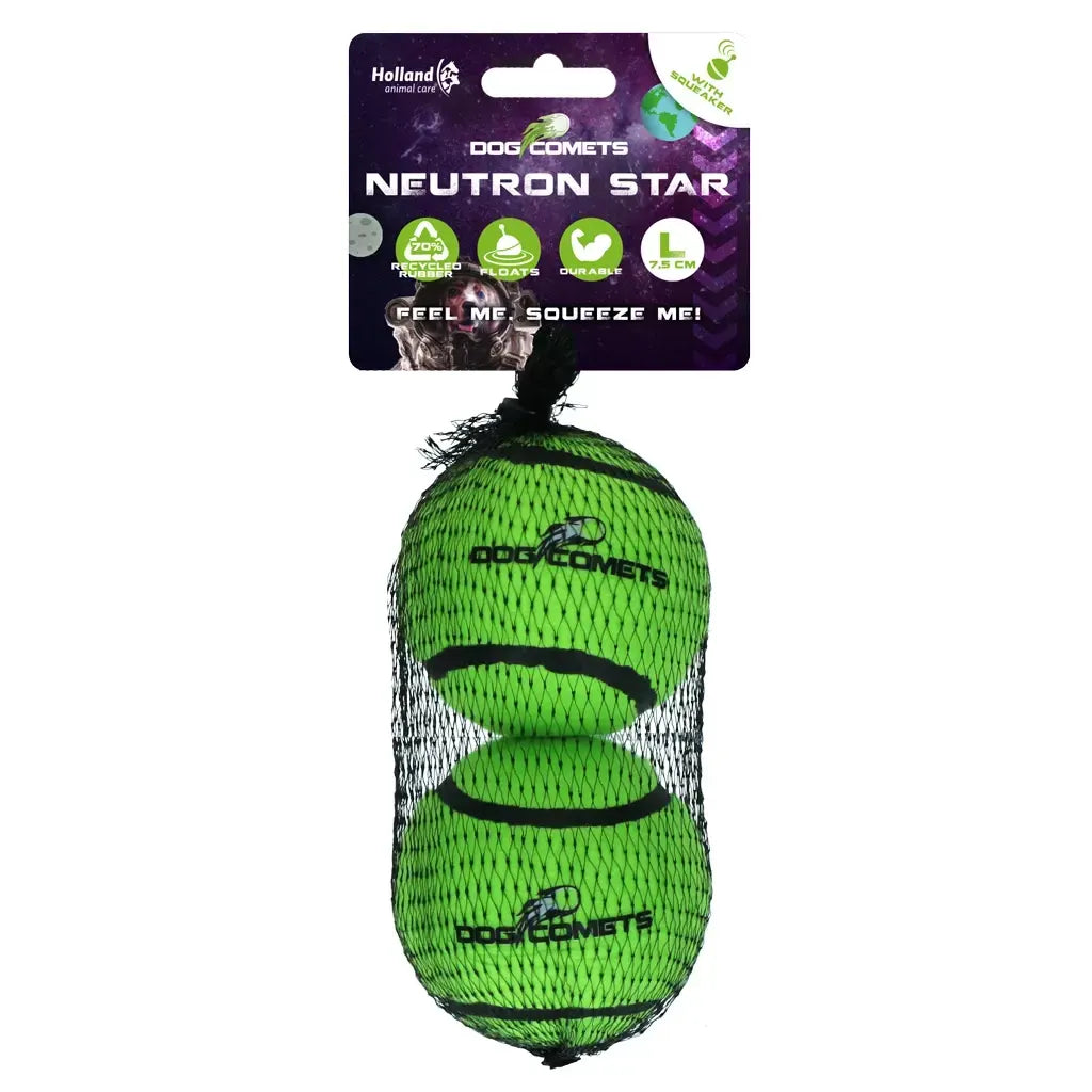 Dog Comets Neutron Star Tennis Ball With Squeaker L (2-pack)