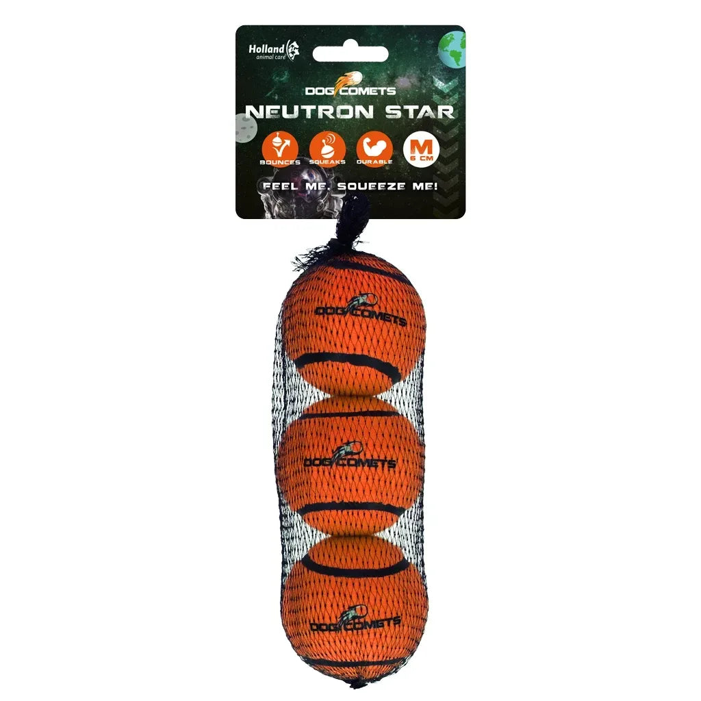 Dog Comets Neutron Star Tennis Ball With Squeaker M (3-pack)