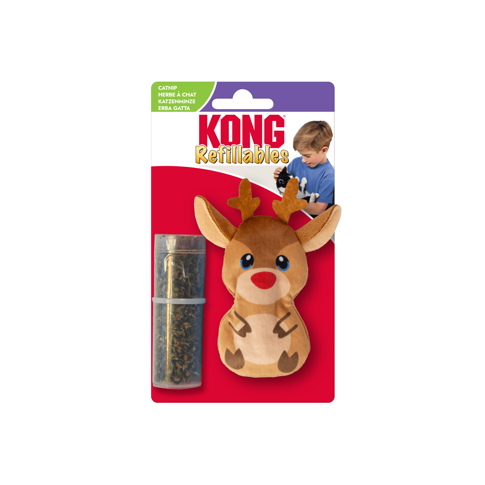 Juleleke KONG Holiday Cat Refillables Reindeer