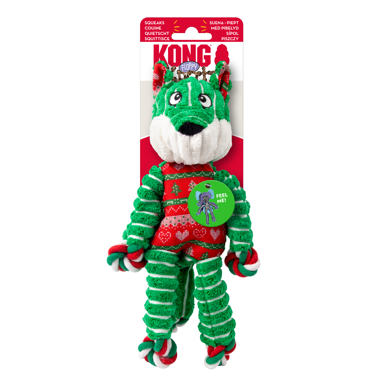 Juleleke KONG Holiday Floppy Knots Fox S/M