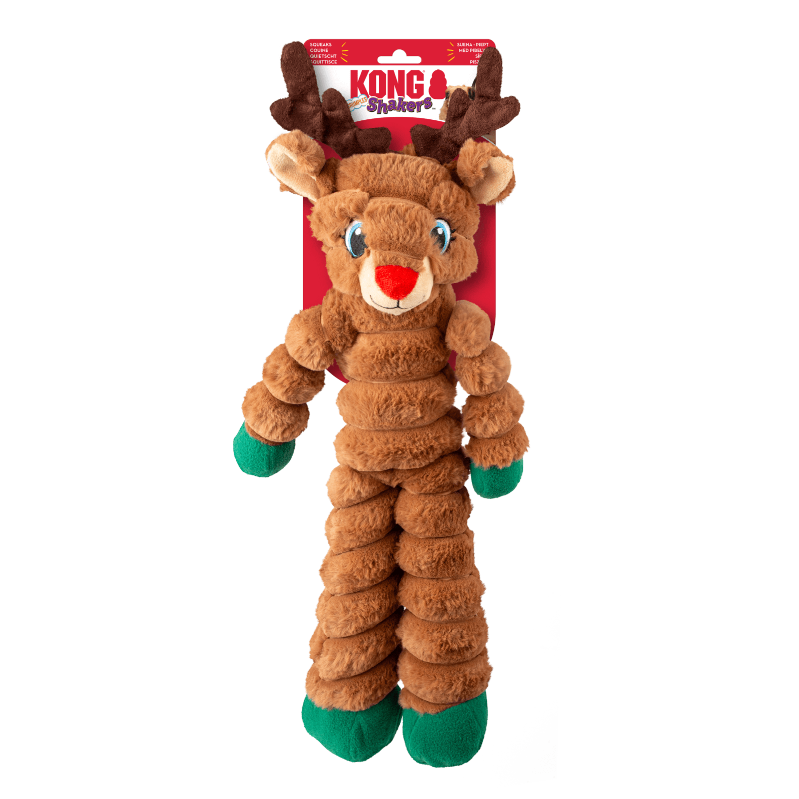 Juleleke KONG Holiday Shakers Crumples reindeer XL