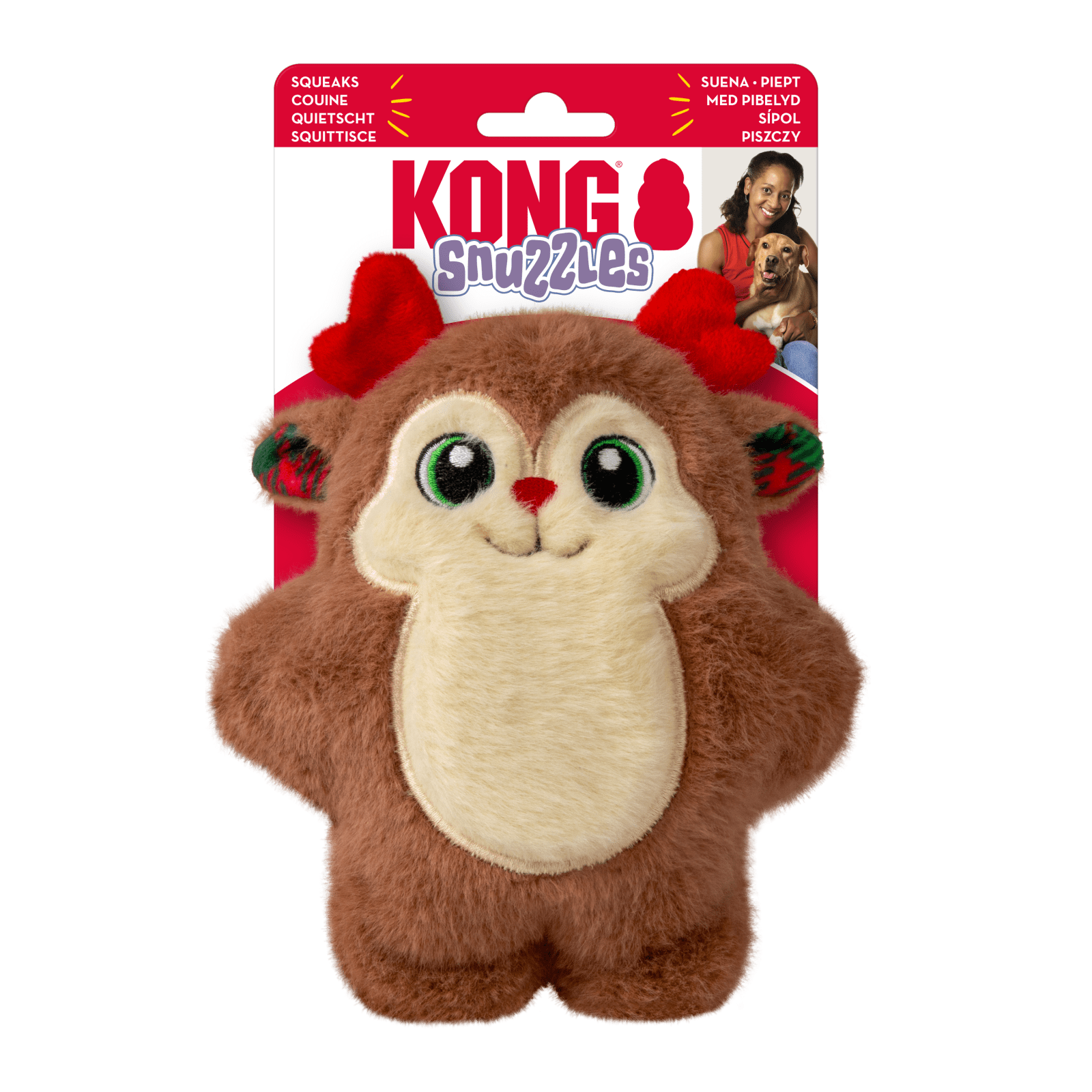 Juleleke KONG Holiday Snuzzles Reindeer S