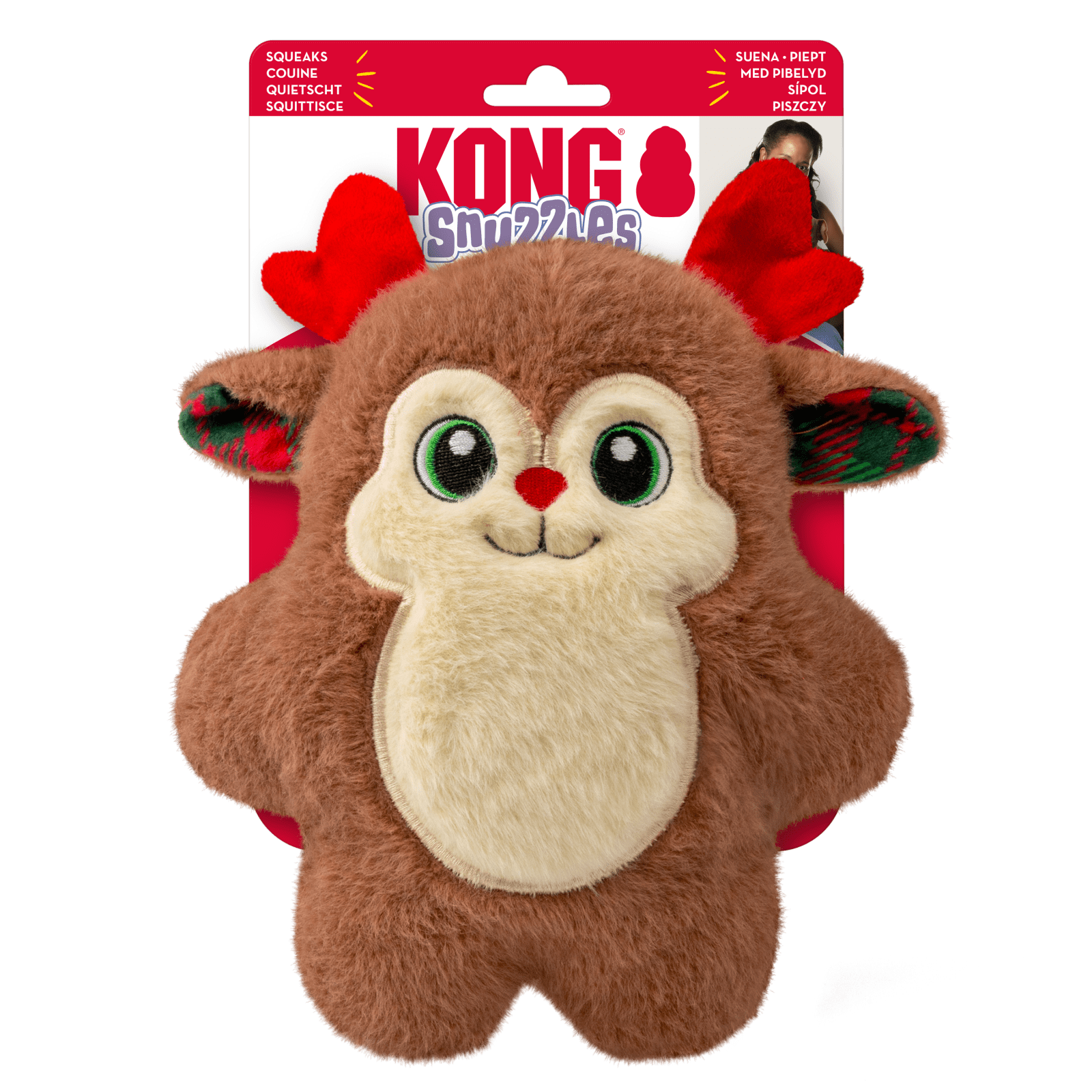 Juleleke KONG Holiday Snuzzles Reindeer M