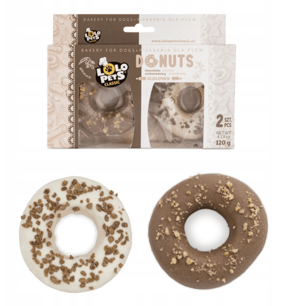 Lolopets Donuts M/Sjokolade og Vanilje 2stk 120g