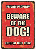 Metallskilt Beware of The Dog 21x14,8cm