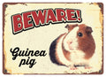 Metallskilt Beware Marsvin 21x14,8cm