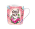 Krus Grå Kattunge M/Blomster 240ml