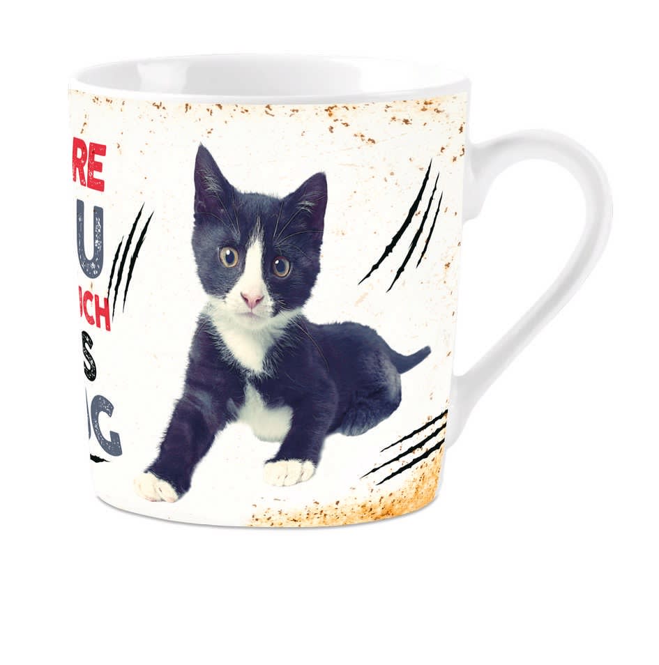 Krus Sort/Hvit Katt 240ml