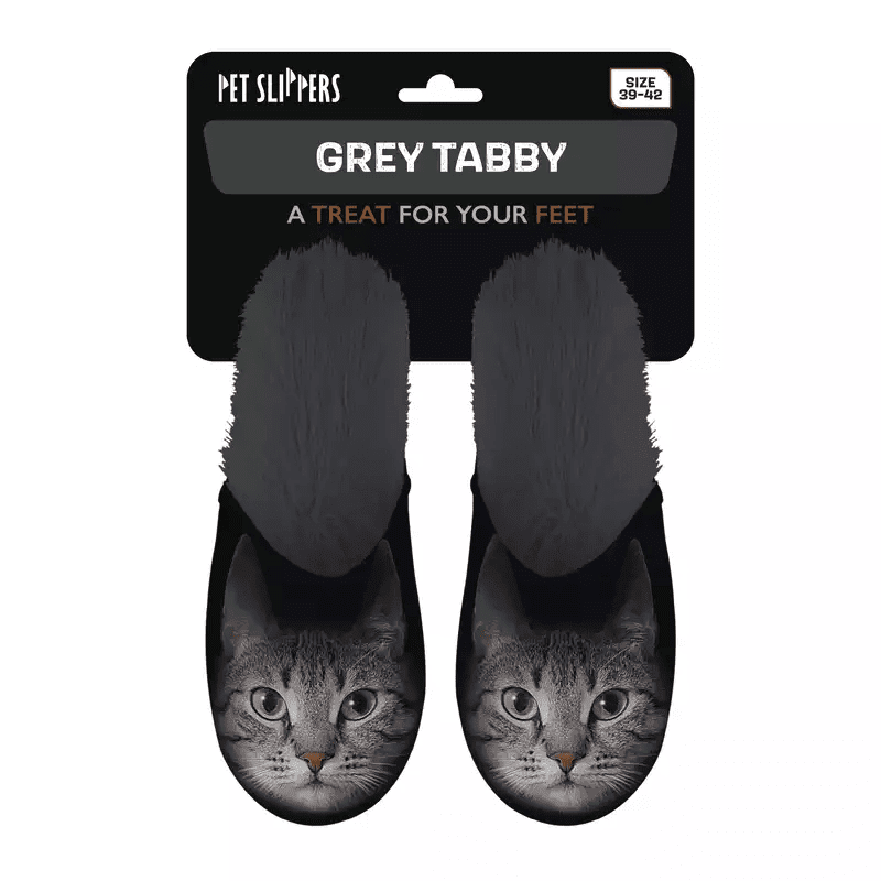 Tøffel Grå Katteøyer 39-42