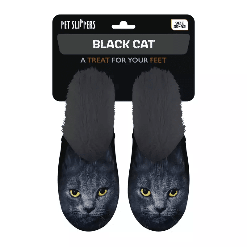 Tøffel Sort Katteøyer 39-42