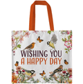 Handlenett Canvas "Wishing you a happy day" 42x48cm