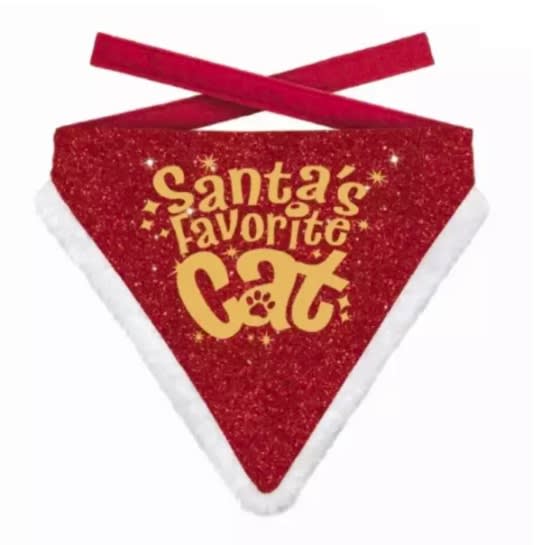 Julebandana Santas Favorite Cat Rød/Gull S
