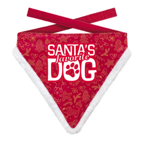 Julebandana Santas Favorite Dog Rød S