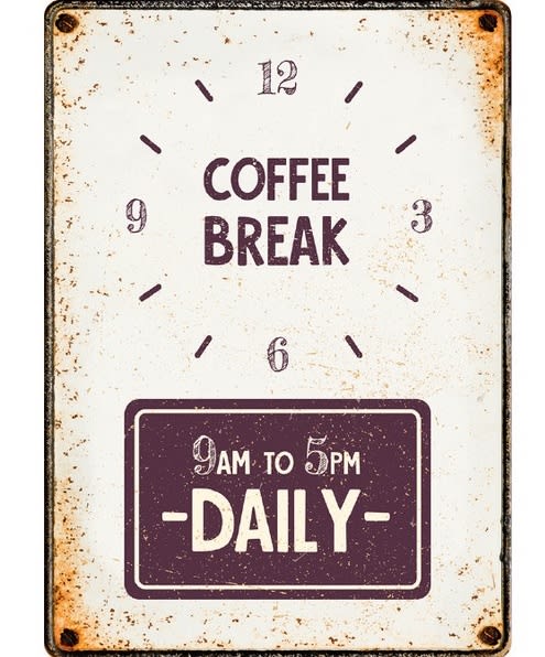 Metallskilt Coffee Break 21x14,8cm