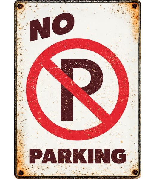 Metallskilt No Parking 21x14,8cm