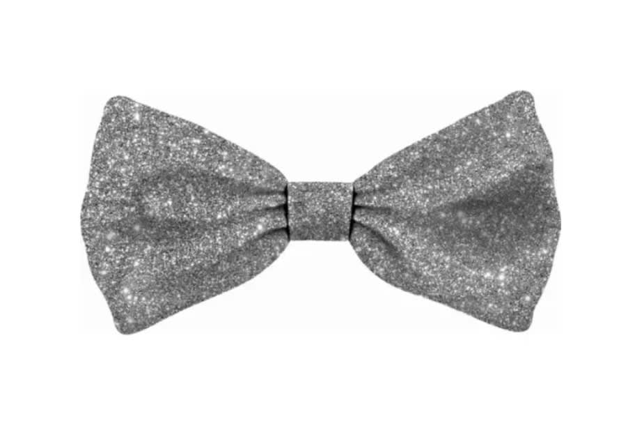 Julesløyfe Sølv Glitter Dog S