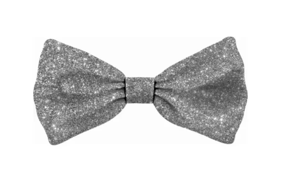 Julesløyfe Sølv Glitter Katt S