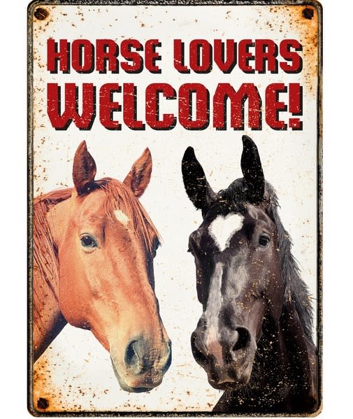 Metallskilt Horse Lovers Welcome 21x14,8cm