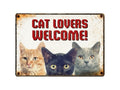 Metallskilt Cat Lovers Welcome 21x14,8cm