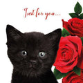 Kort Just for you... Sort Kattunge 13,7x13,7cm