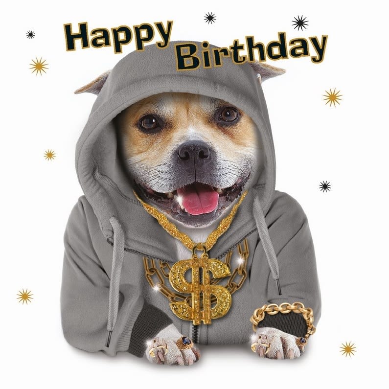 Kort Happy Birthday Bling 13,7x13,7cm