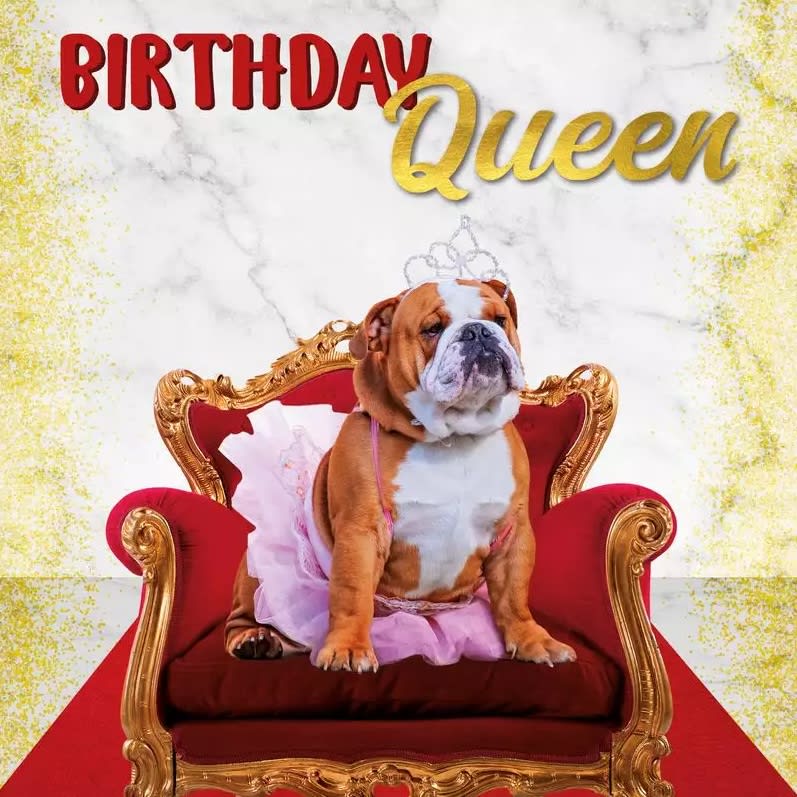 Kort Birthday Queen 13,7x13,7cm