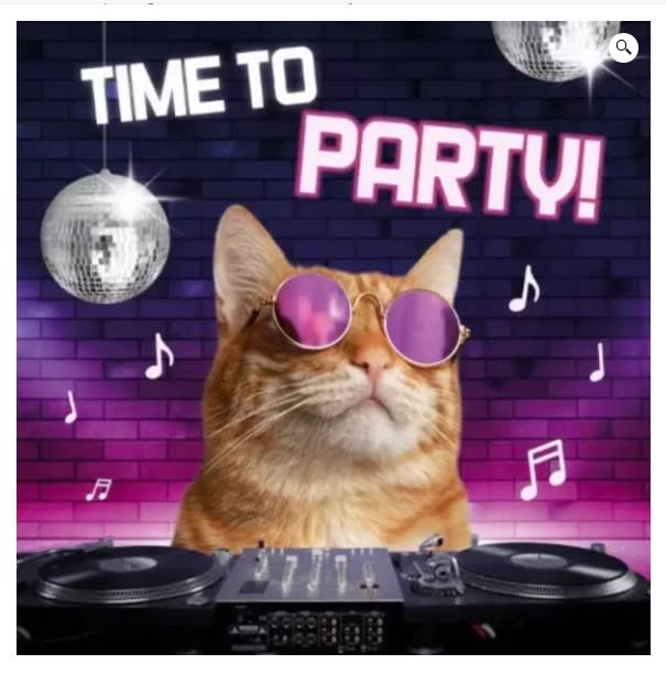 Kort Time To Party 13,7x13,7cm