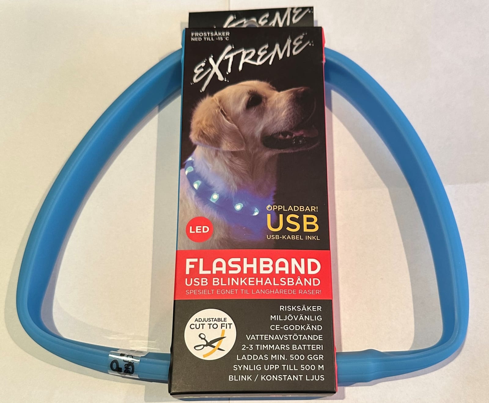 Flashbånd Blinkehalsbånd Blå One-size (Cut to fit)