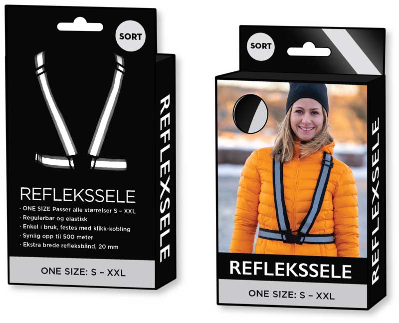 Refleksvest Sort One Size