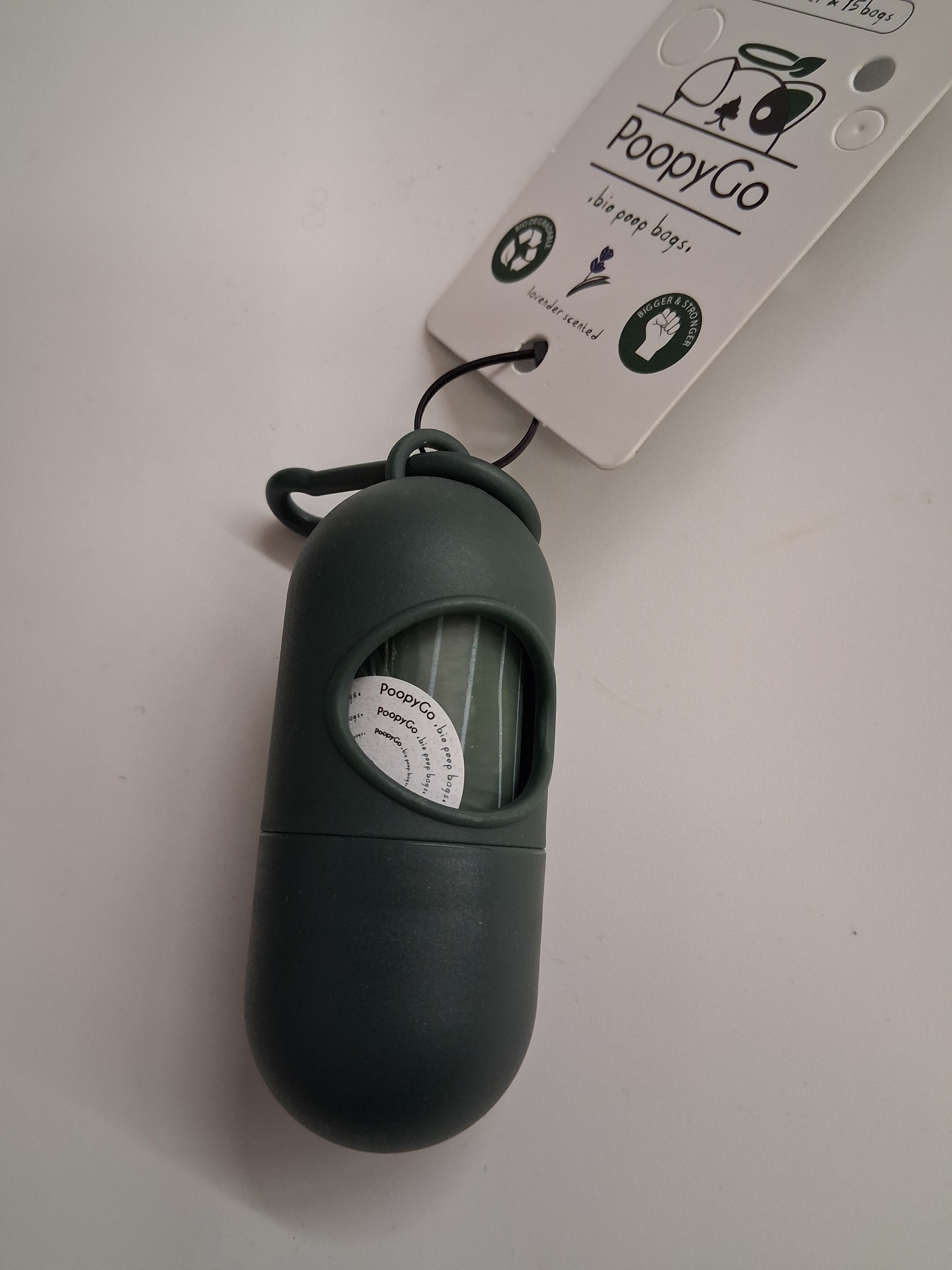 Posedispenser med rull á15 poser med lavendelduft